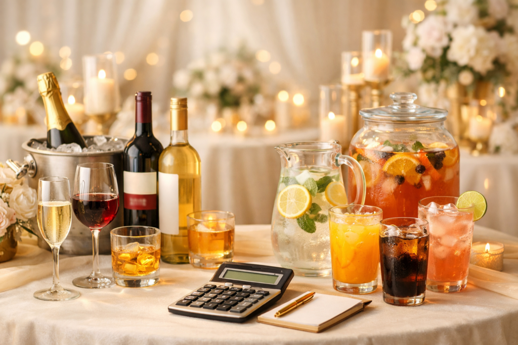 Napoje na wesele – kalkulator ilości alkoholu i napojów dla liczby gości oraz pory roku